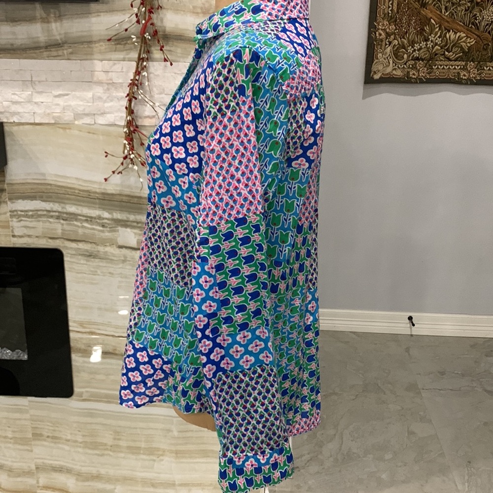 Talbots Medium Petite Tulip Patchwork Blouse. (10… - image 4